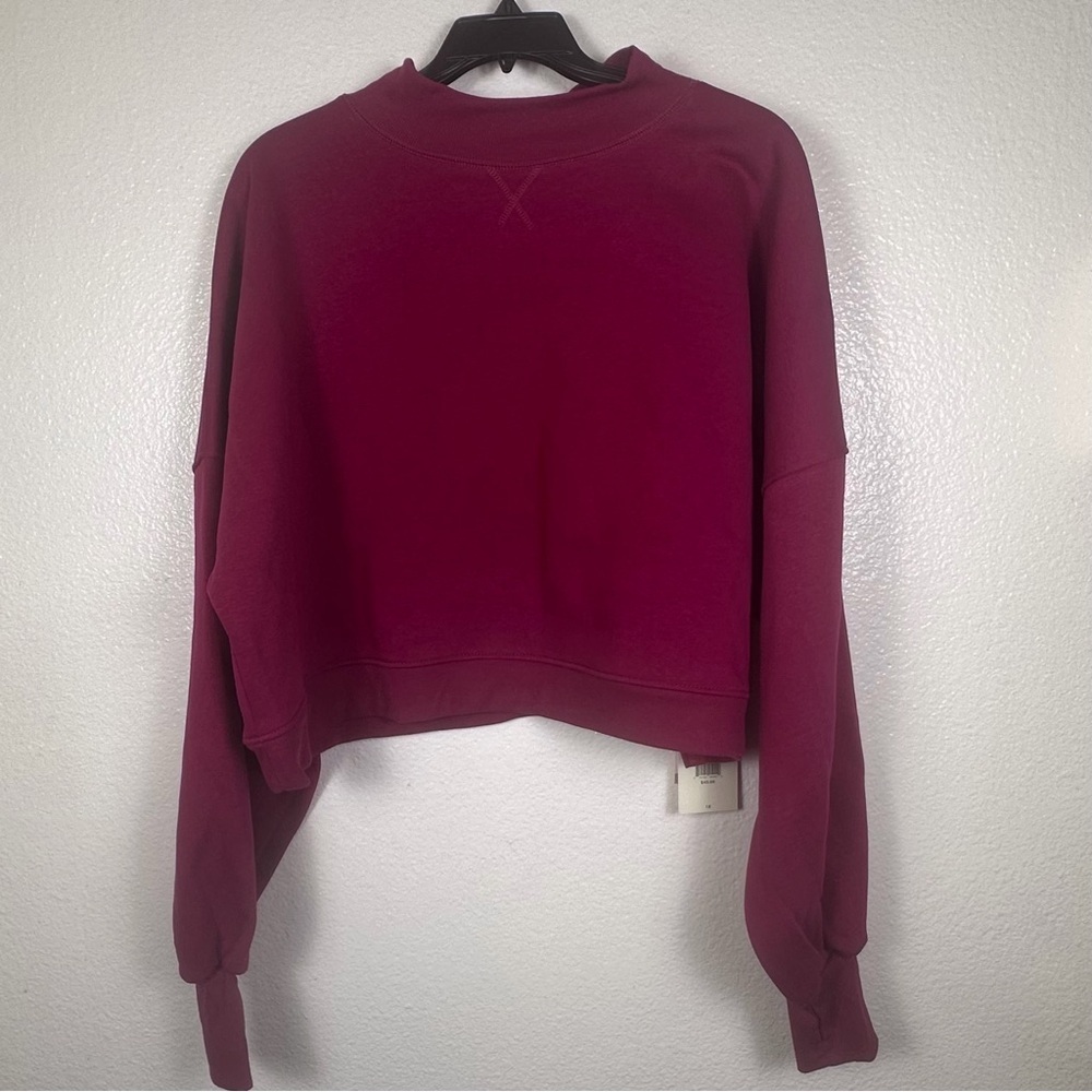Blogilates Marshmallow Mockneck
Sweatshirt Burgundy Pullover Women 1X